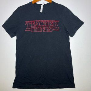 Women's Teacher‎ Things Stranger Things Black Cotton Shirt Sz M
